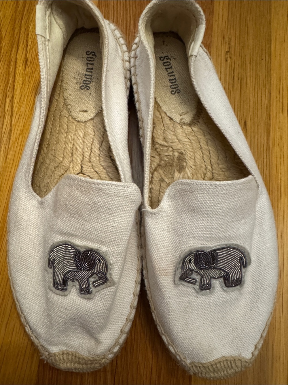 Soludos Women's Off-White Canvas Espadrille Slip-Ons